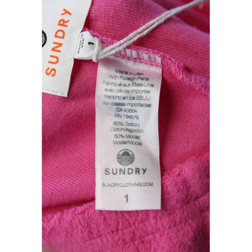 Sundry Womens Elastic Waistband Knit Short Shorts Bright Pink Cotton Size 1